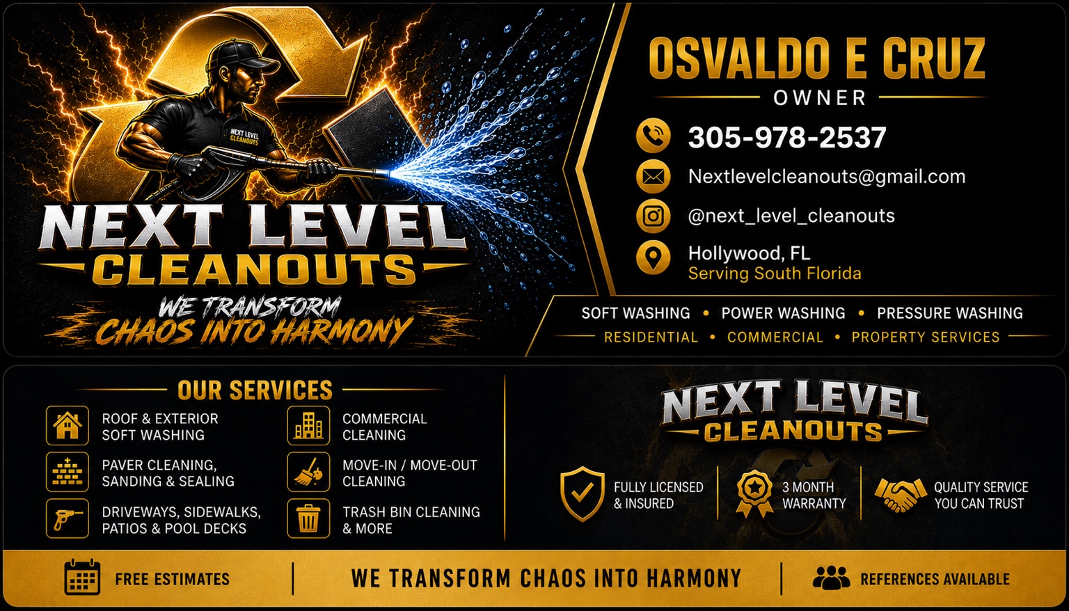 Next Level Cleanouts services and contact information